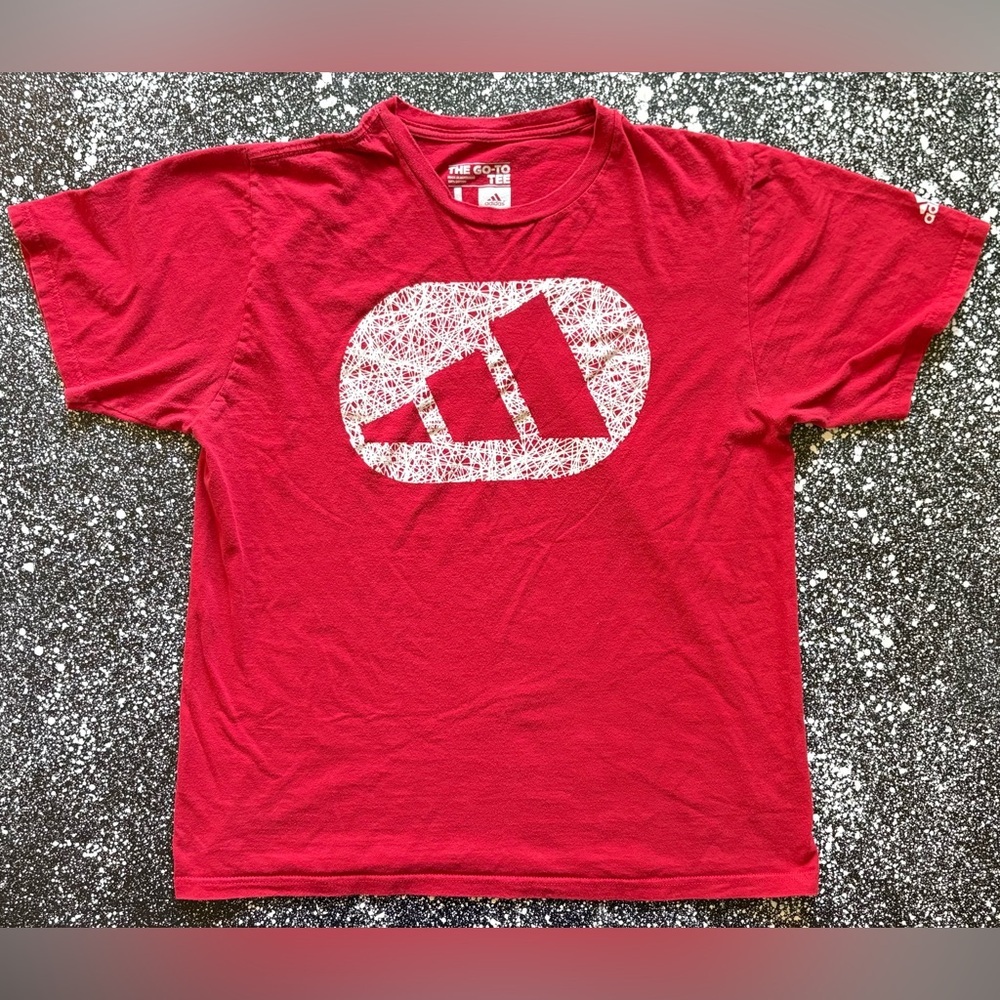 Adidas The Go To Tee Size Large Red/White